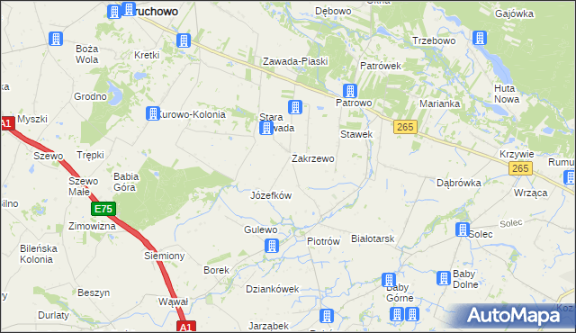 mapa Zakrzewo-Parcele, Zakrzewo-Parcele na mapie Targeo