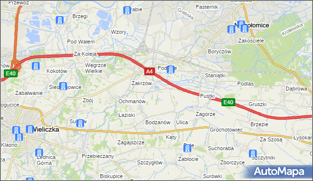 mapa Zakrzowiec, Zakrzowiec na mapie Targeo
