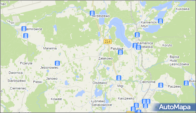 mapa Załakowo, Załakowo na mapie Targeo