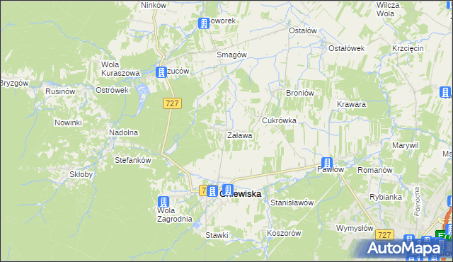 mapa Zaława, Zaława na mapie Targeo