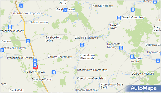 mapa Zalesie Stare, Zalesie Stare na mapie Targeo