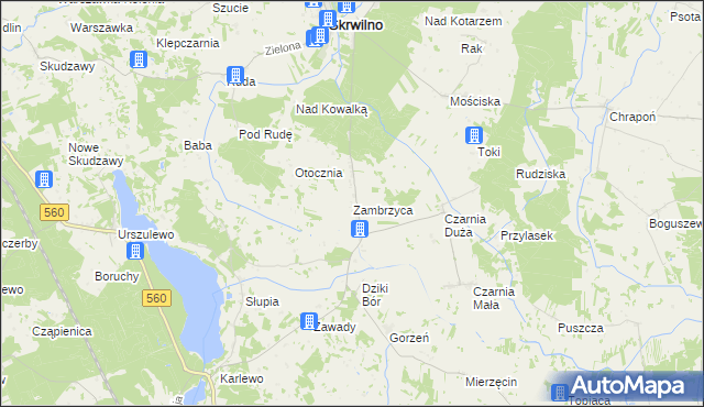 mapa Zambrzyca, Zambrzyca na mapie Targeo