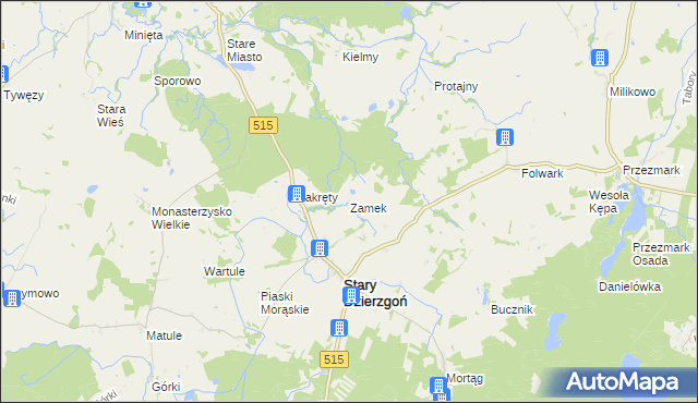 mapa Zamek gmina Stary Dzierzgoń, Zamek gmina Stary Dzierzgoń na mapie Targeo