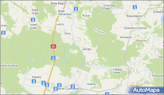 mapa Zamęty, Zamęty na mapie Targeo