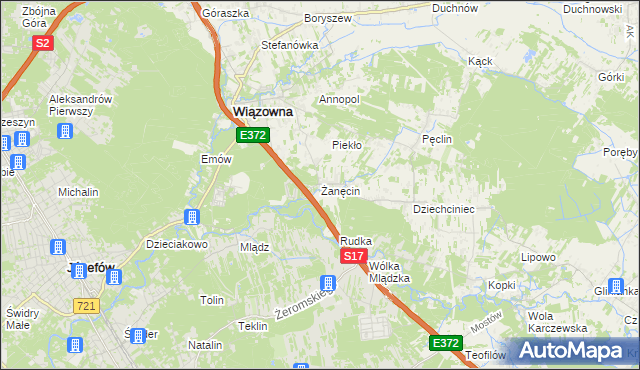 mapa Żanęcin, Żanęcin na mapie Targeo