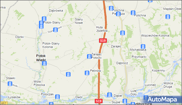 mapa Zarajec Potocki, Zarajec Potocki na mapie Targeo