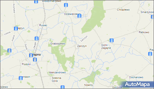 mapa Żarczyn gmina Kcynia, Żarczyn gmina Kcynia na mapie Targeo