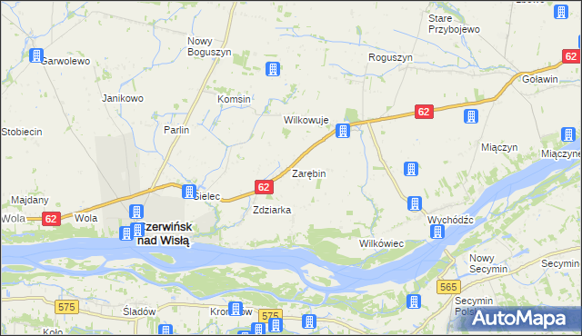 mapa Zarębin, Zarębin na mapie Targeo