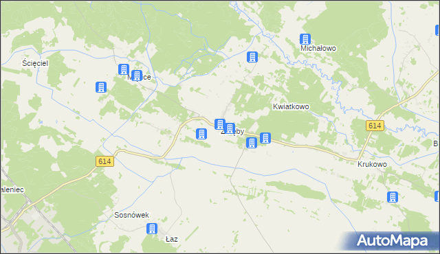 mapa Zaręby gmina Chorzele, Zaręby gmina Chorzele na mapie Targeo