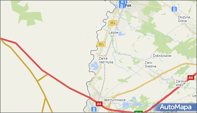mapa Żarka nad Nysą, Żarka nad Nysą na mapie Targeo