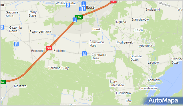 mapa Żarnowica Duża, Żarnowica Duża na mapie Targeo