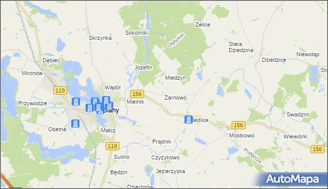 mapa Żarnowo gmina Lipiany, Żarnowo gmina Lipiany na mapie Targeo