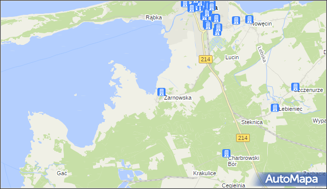 mapa Żarnowska, Żarnowska na mapie Targeo