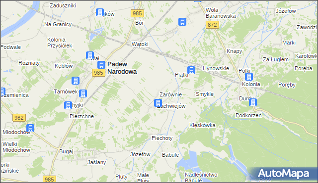 mapa Zarównie, Zarównie na mapie Targeo