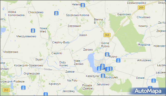 mapa Żarowo gmina Przedecz, Żarowo gmina Przedecz na mapie Targeo