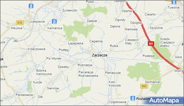 mapa Zarzecze powiat przeworski, Zarzecze powiat przeworski na mapie Targeo