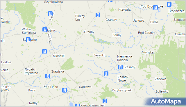 mapa Zasadki gmina Świedziebnia, Zasadki gmina Świedziebnia na mapie Targeo