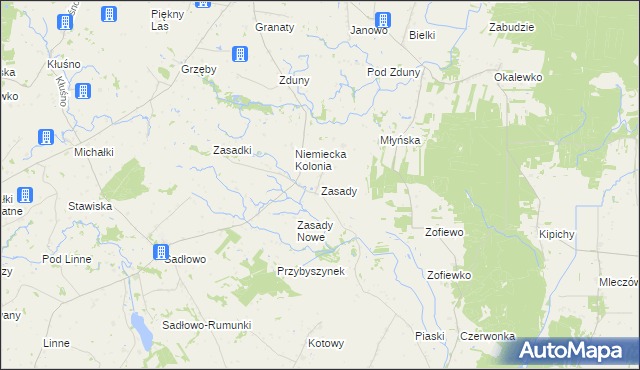 mapa Zasady gmina Świedziebnia, Zasady gmina Świedziebnia na mapie Targeo