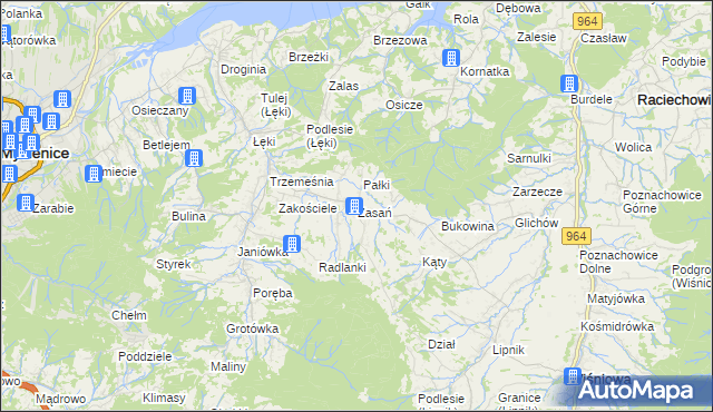 mapa Zasań, Zasań na mapie Targeo