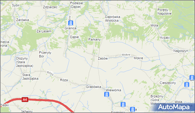 mapa Zasów, Zasów na mapie Targeo
