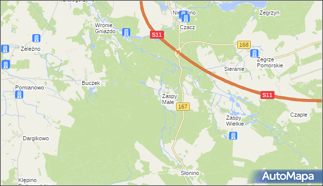 mapa Zaspy Małe, Zaspy Małe na mapie Targeo
