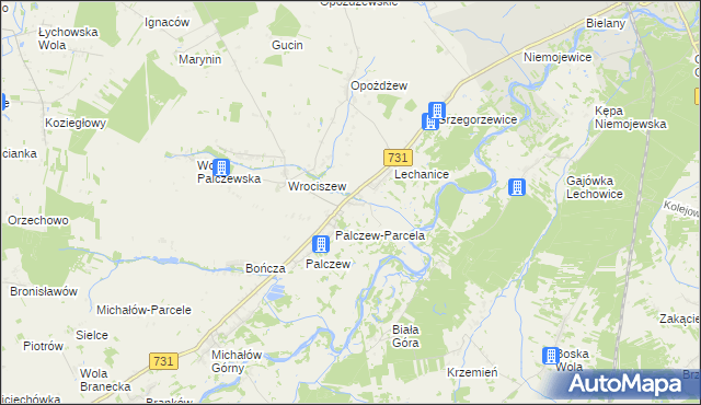 mapa Zastruże gmina Warka, Zastruże gmina Warka na mapie Targeo