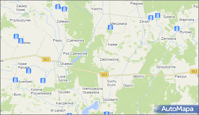mapa Zatorowizna, Zatorowizna na mapie Targeo
