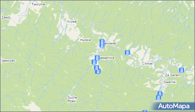 mapa Zatwarnica, Zatwarnica na mapie Targeo