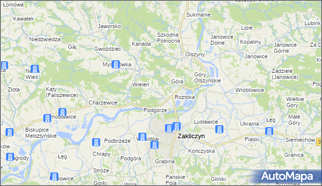 mapa Zawada Lanckorońska, Zawada Lanckorońska na mapie Targeo