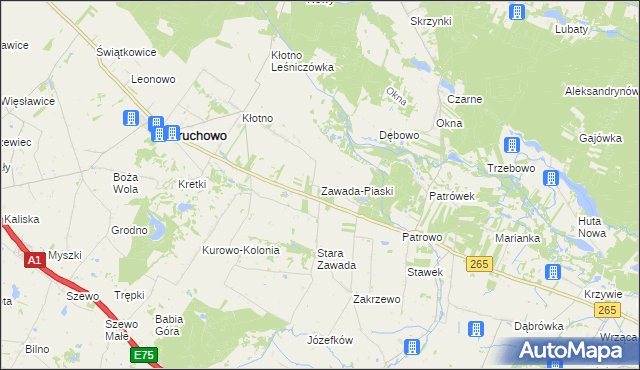 mapa Zawada-Piaski, Zawada-Piaski na mapie Targeo
