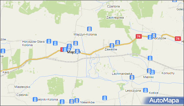 mapa Zawalów-Kolonia, Zawalów-Kolonia na mapie Targeo