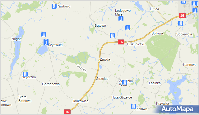 mapa Zawda, Zawda na mapie Targeo