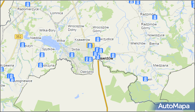 mapa Zawidów, Zawidów na mapie Targeo