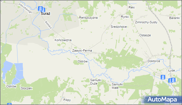 mapa Zawyki, Zawyki na mapie Targeo