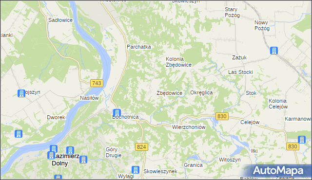 mapa Zbędowice, Zbędowice na mapie Targeo