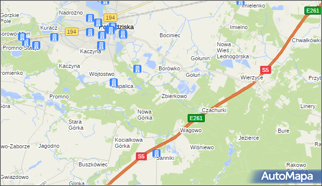 mapa Zbierkowo, Zbierkowo na mapie Targeo