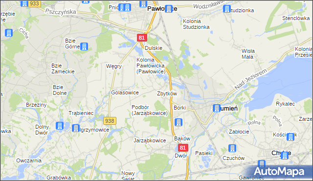 mapa Zbytków, Zbytków na mapie Targeo