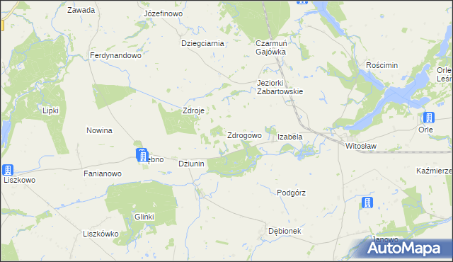 mapa Zdrogowo gmina Mrocza, Zdrogowo gmina Mrocza na mapie Targeo