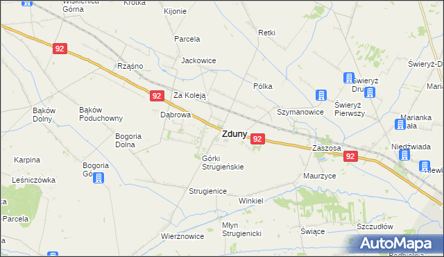 mapa Zduny powiat łowicki, Zduny powiat łowicki na mapie Targeo