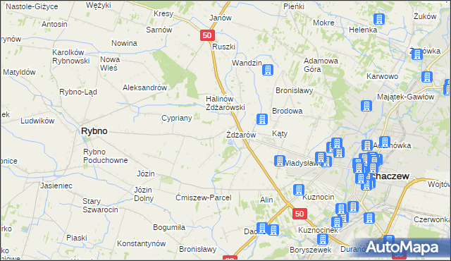 mapa Żdżarów, Żdżarów na mapie Targeo