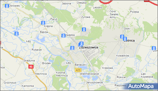 mapa Zdzieszowice, Zdzieszowice na mapie Targeo