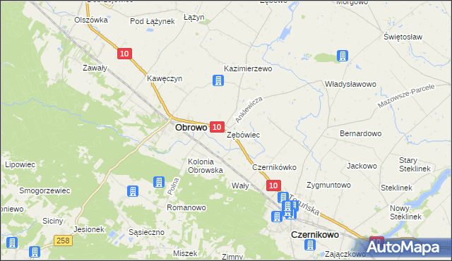 mapa Zębówiec, Zębówiec na mapie Targeo