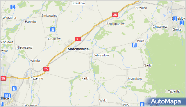 mapa Zebrzydów, Zebrzydów na mapie Targeo