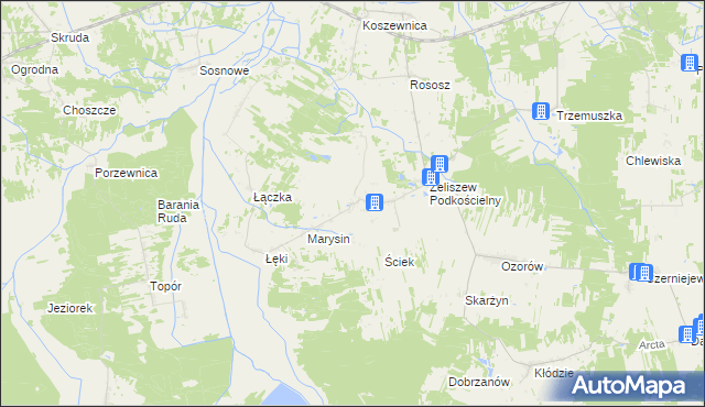 mapa Żeliszew Duży, Żeliszew Duży na mapie Targeo