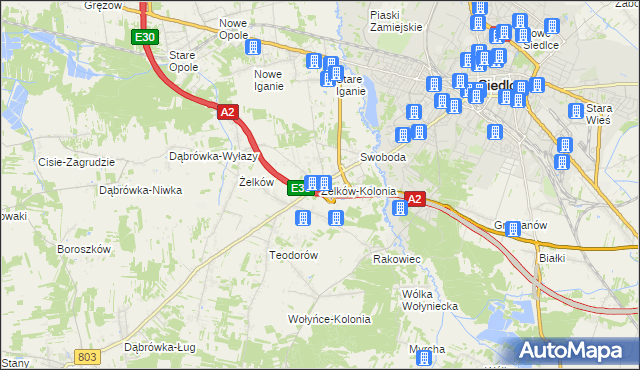 mapa Żelków-Kolonia, Żelków-Kolonia na mapie Targeo