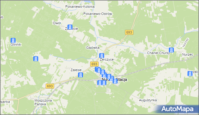 mapa Żerczyce, Żerczyce na mapie Targeo