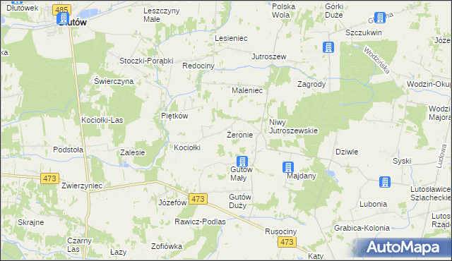 mapa Żeronie, Żeronie na mapie Targeo