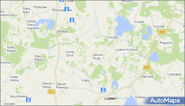 mapa Zezulin Drugi, Zezulin Drugi na mapie Targeo