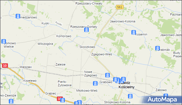 mapa Zgagowo-Wieś, Zgagowo-Wieś na mapie Targeo