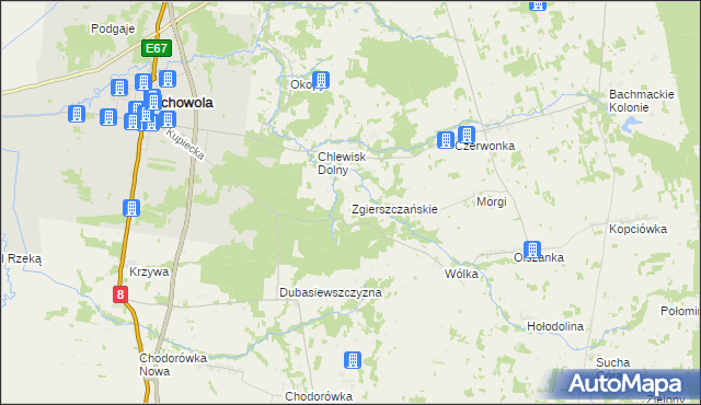 mapa Zgierszczańskie, Zgierszczańskie na mapie Targeo